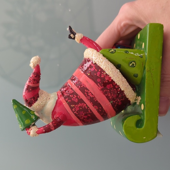 Macy's Santa and Snowman Pottery Christmas Stocking Hanger - Picture 6 of 7